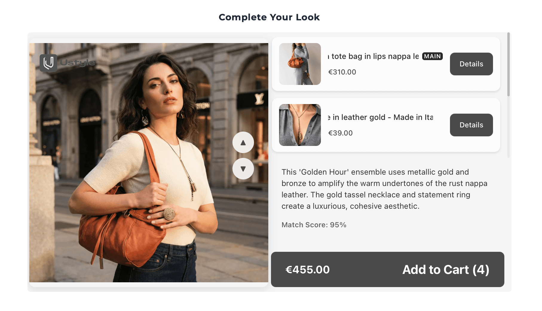 Ustyle on a live Mialuis product page