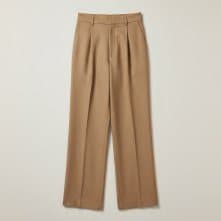 Tan tailored trousers, flat product photo